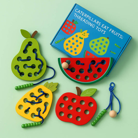 Lacing Caterpillars Eat Fruit Game