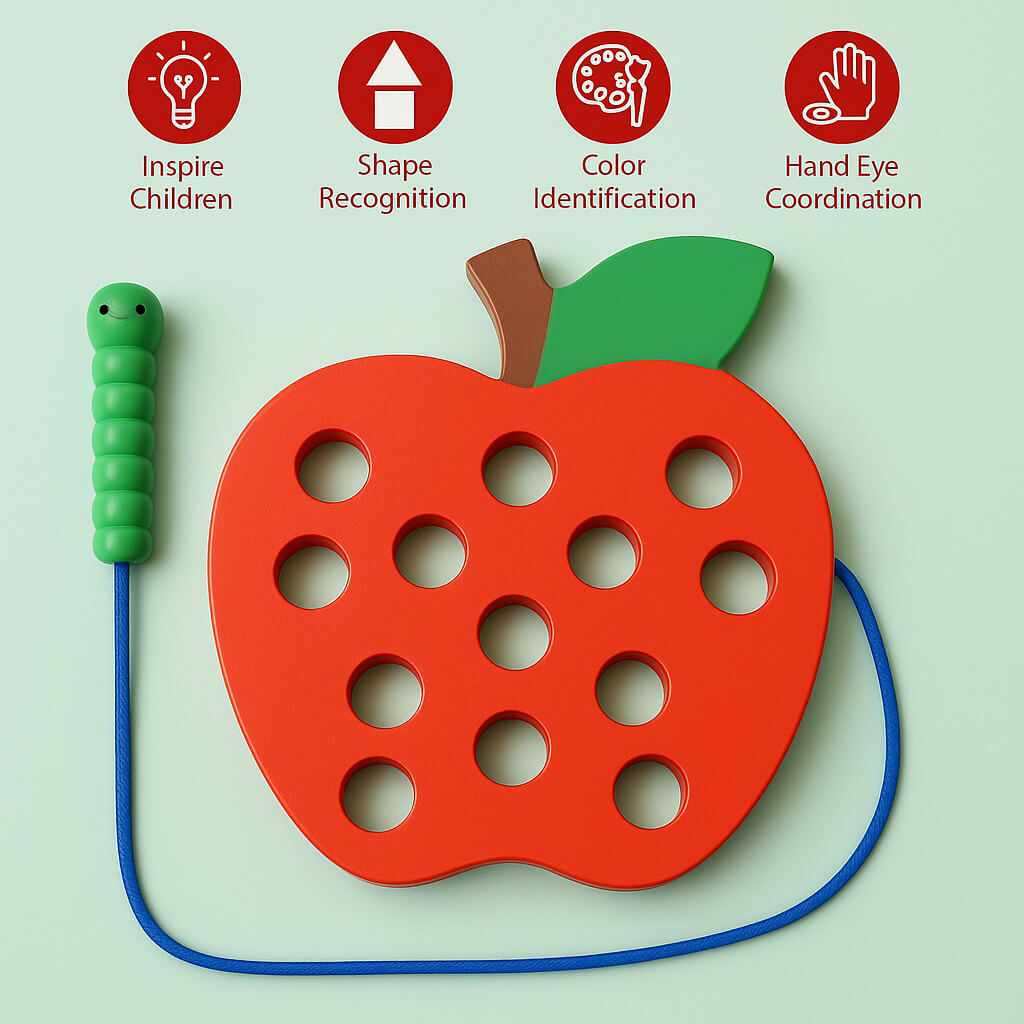 Lacing Caterpillars Eat Fruit Game