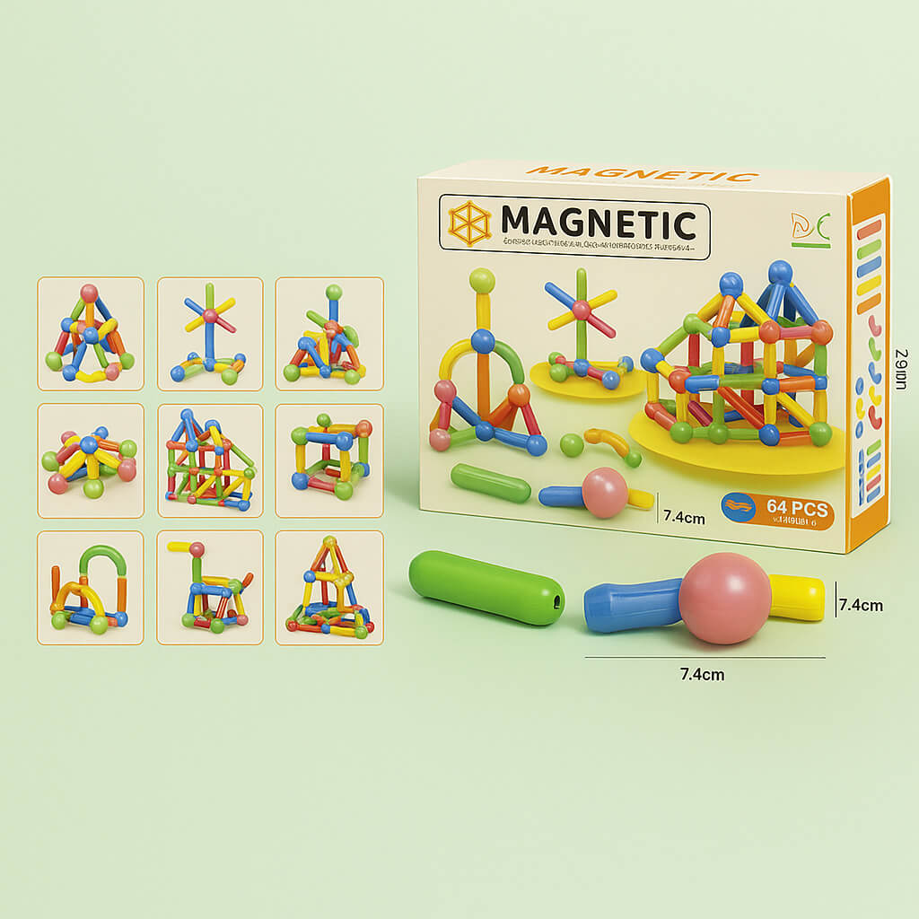 DIY Magnetic Sticks and Balls Building Set