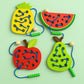 Lacing Caterpillars Eat Fruit Game