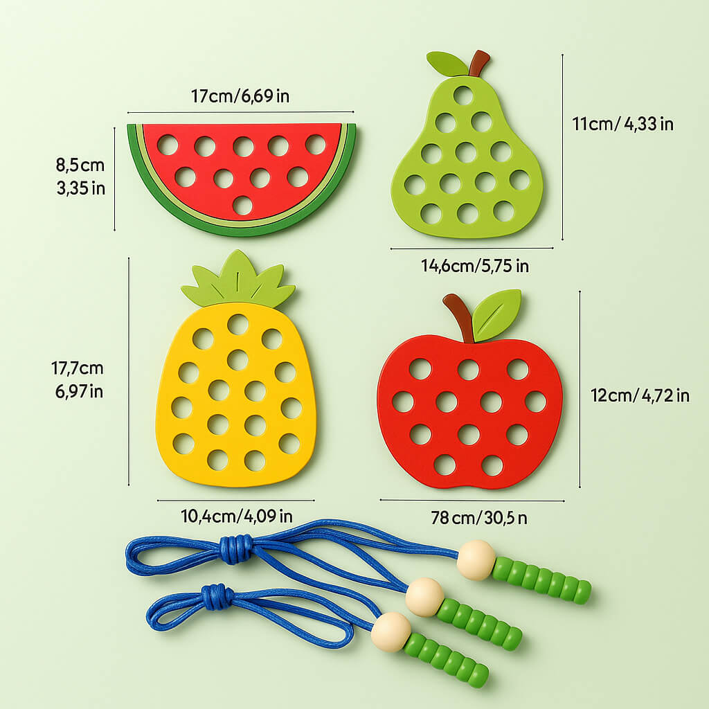 Lacing Caterpillars Eat Fruit Game